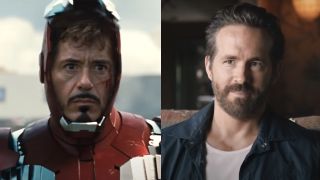 robert downey jr as iron man and ryan reynolds on his youtube page