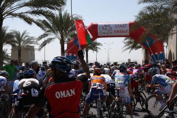The Oman flag was flying at the start of stage two.
