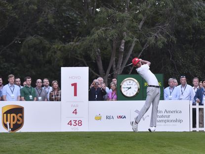 Luis Gerardo Garza of Mexico hits opening tee shot of 2020 LAAC