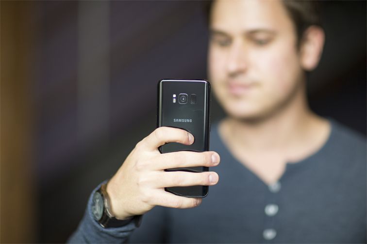 The Galaxy S8&rsquo;s fingerprint scanner sits right next to the camera on the back, making it difficult to reach.