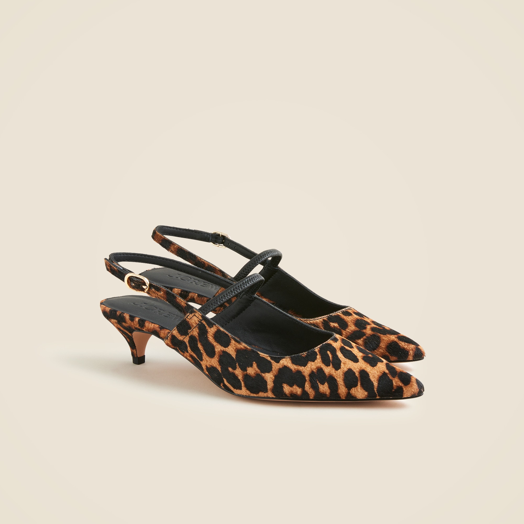 Robin Slingback Kitten Heels in Printed Calf Hair