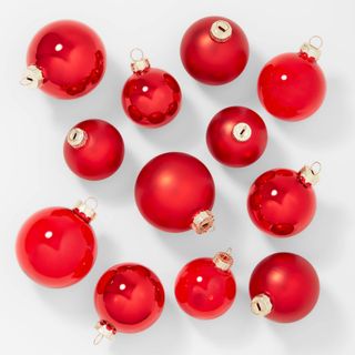 Set of red Christmas ornaments from Target