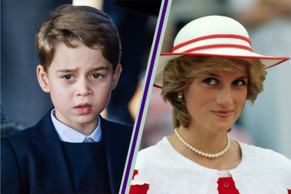 Prince George and Princess Diana split image