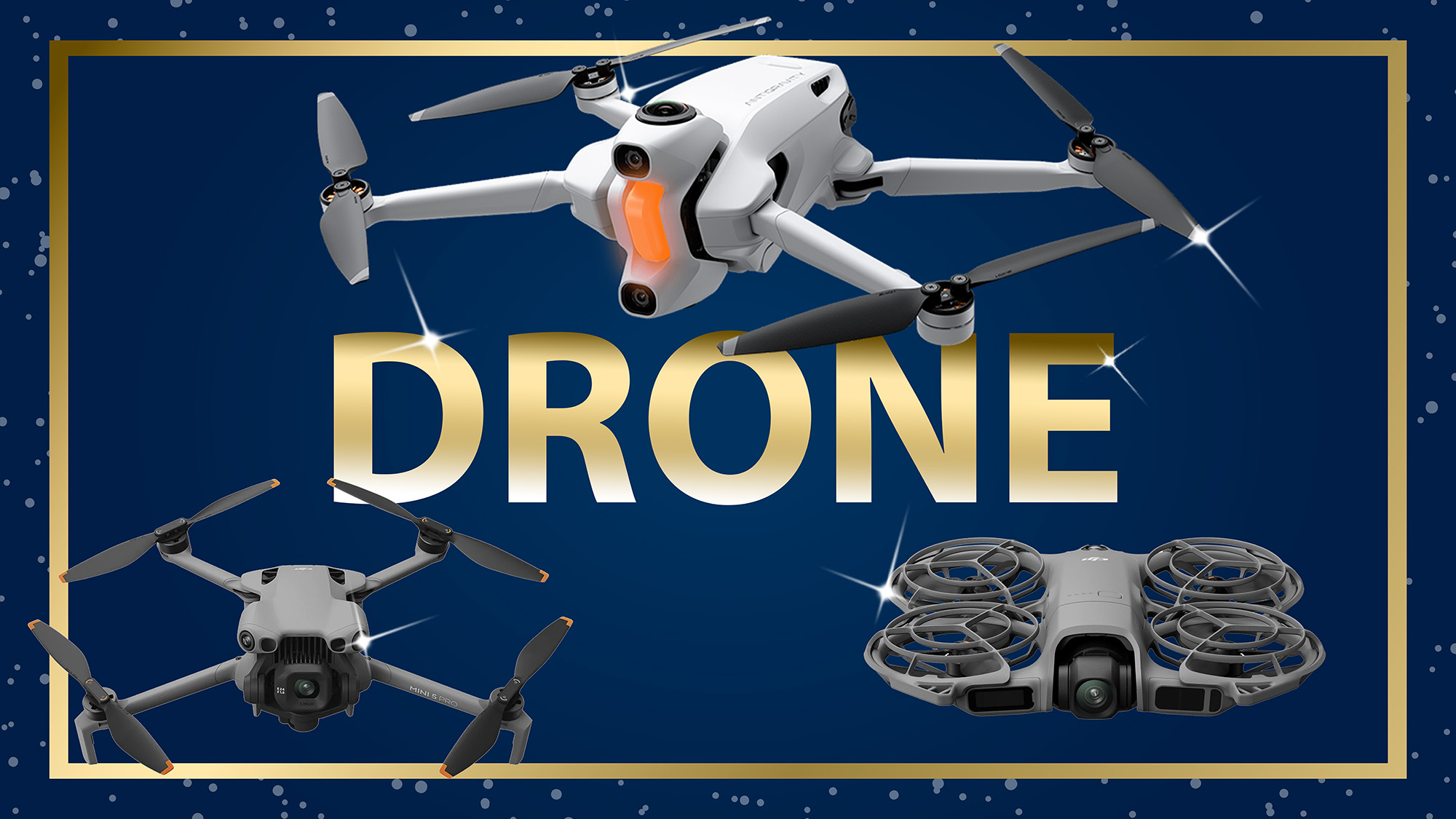 Gear of the year 2025 with gold writing and border and a blue background with cameras