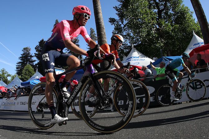 Alex Howes (EF Education First) rolls to the start of stage 1 of the 2019 Tour of California