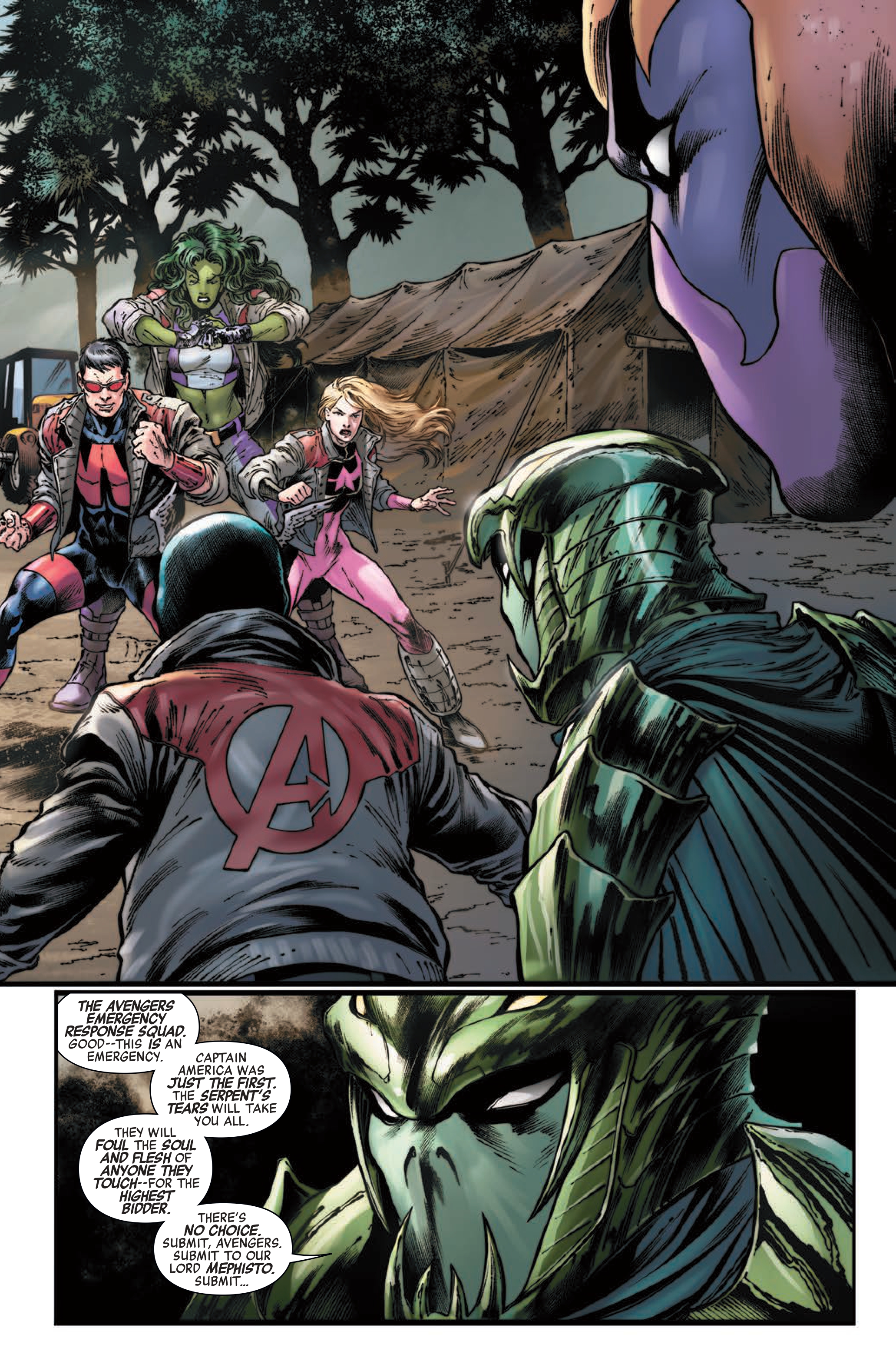 Interior pages from Avengers Assemble #5.