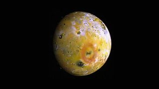 A view of Io captured by the Galileo spacecraft.