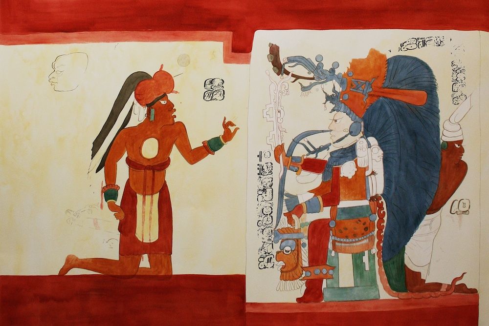 Maya mural obsidian and king