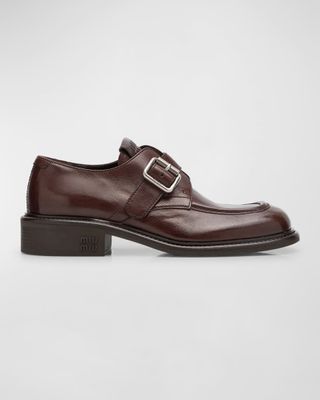 Buffalo Leather Buckle Loafers