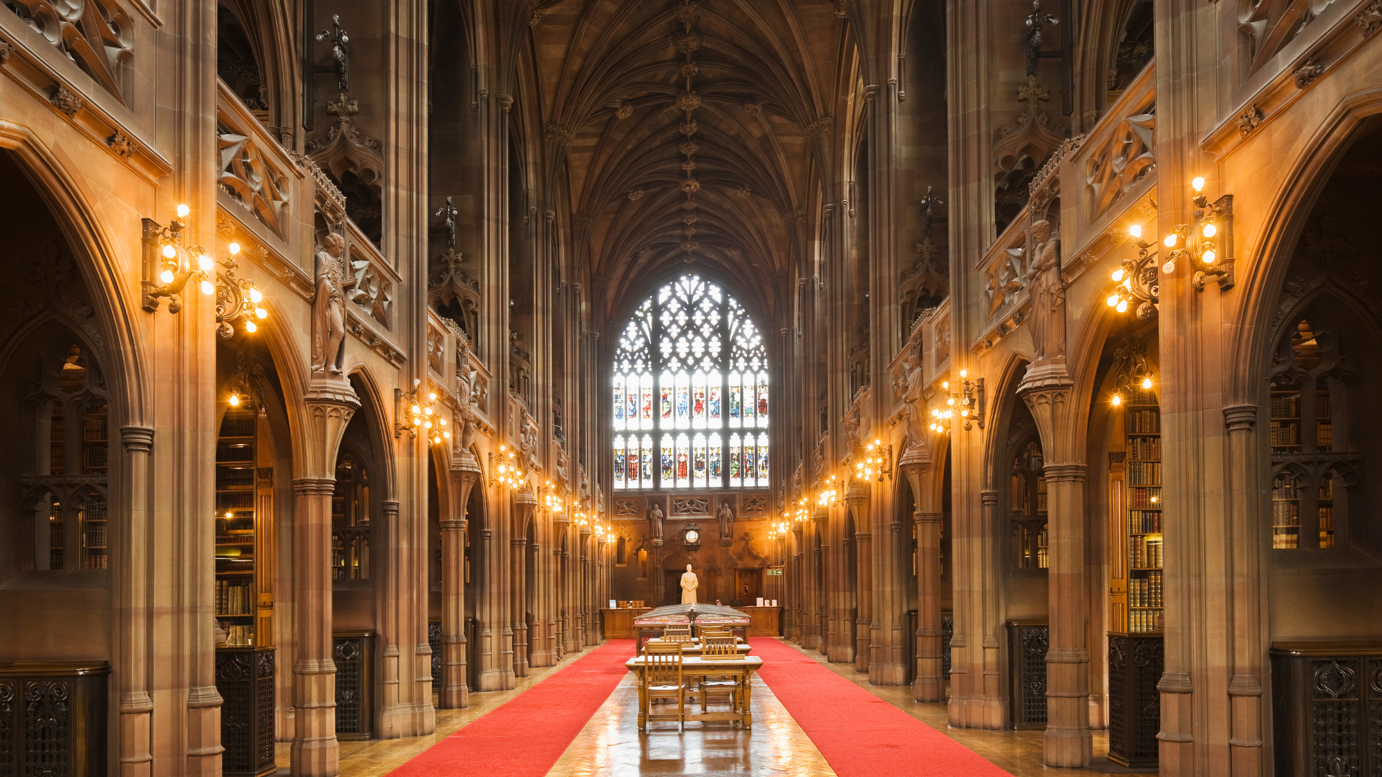 Reading room in John Rylands Library, Manchester 
