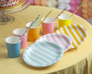 Party paper cups and plates