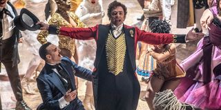 Hugh Jackman sings in the middle of the circus in The Greatest Showman.