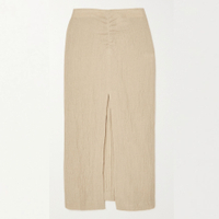 NANUSHKA Raja ruched linen midi skirt, was £295.50, now £147.50 (50% off) at Net-A-Porter