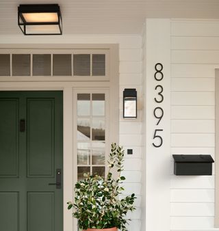 porch with modern house numbers