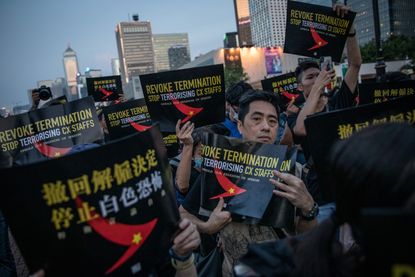 Hong Kong protesters on August 28, 2019.