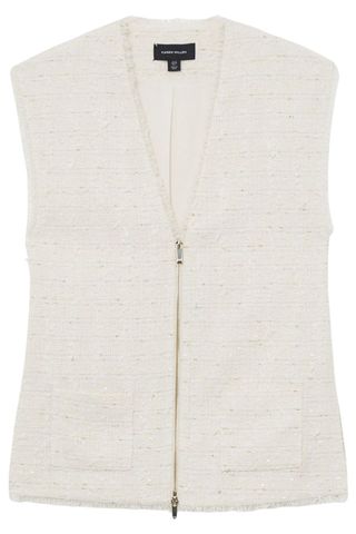 Karen Millen Metallic Boucle Sleeveless Tailored Jacket