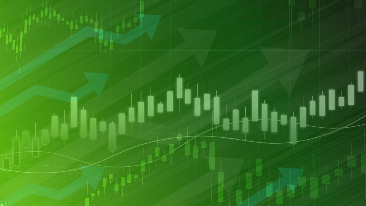 stock indicators arrows prices green 