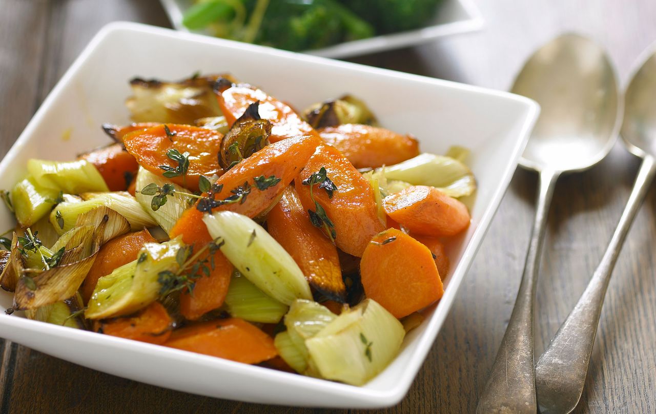 roasted leeks with carrots