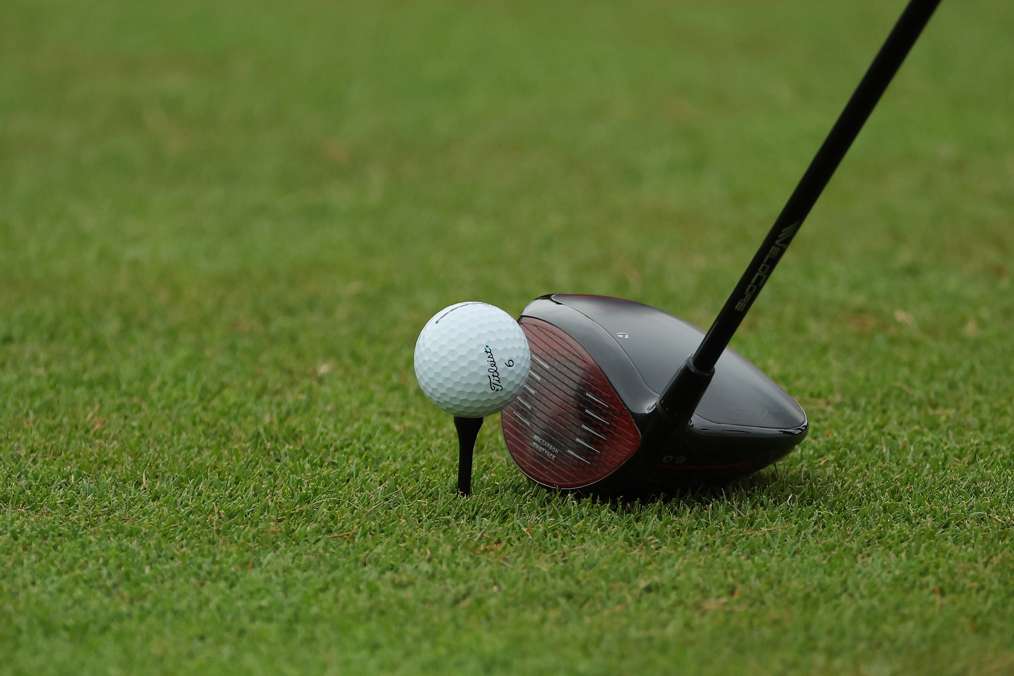 A close up of Scottie Scheffler's golf ball