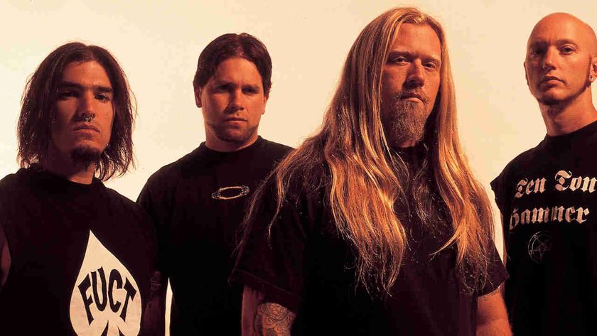 Machine Head posing for a photograph in 2006