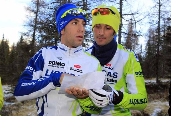 Nibali and Basso plot a route to the nearest coffee stop