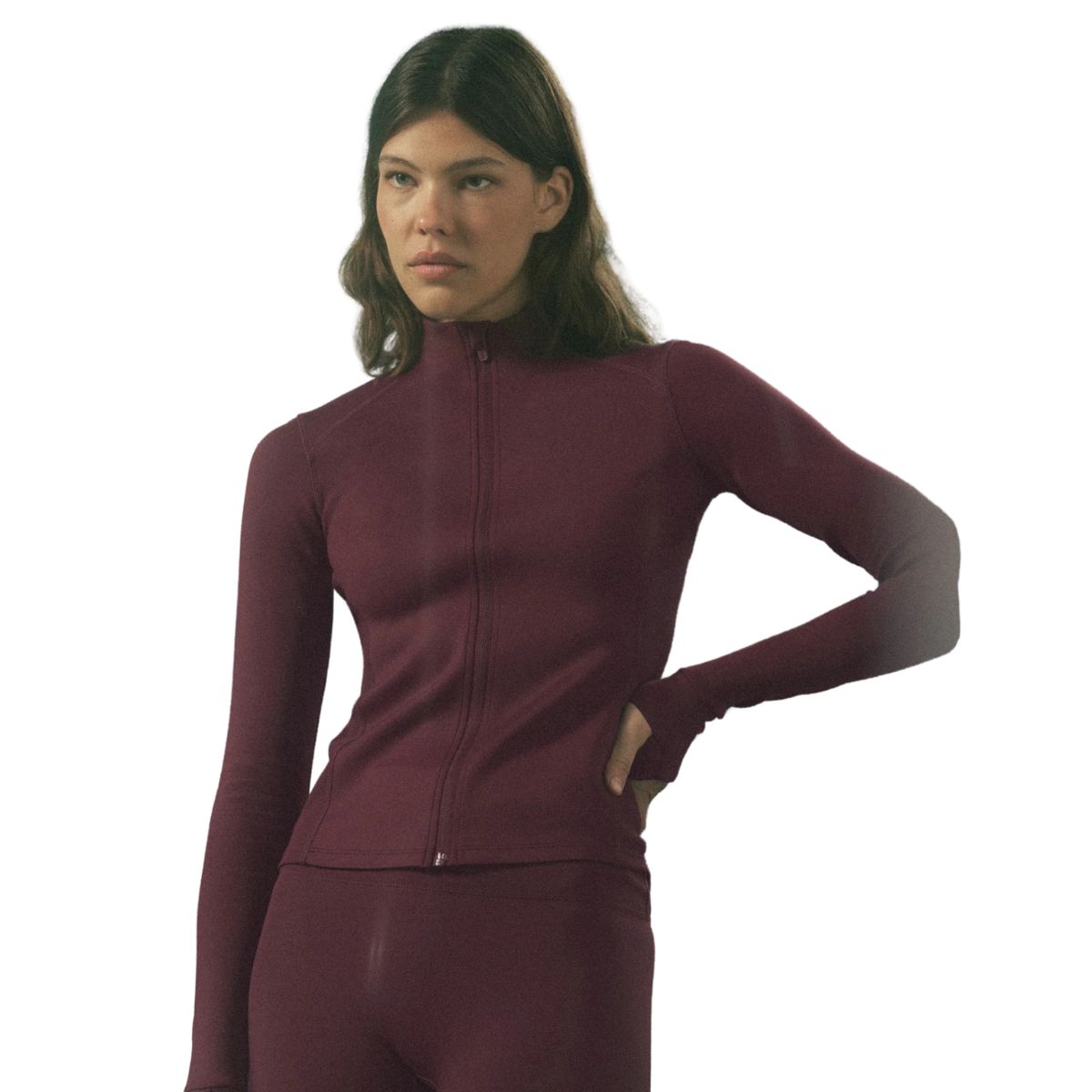 Adanola Zip Up Mid Layer Jacket - Dark Cherry