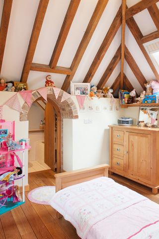 Converted oast house and granary childs bedroom