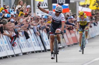 Fabian Cancellara waves goodbye in the Tour of Flanders