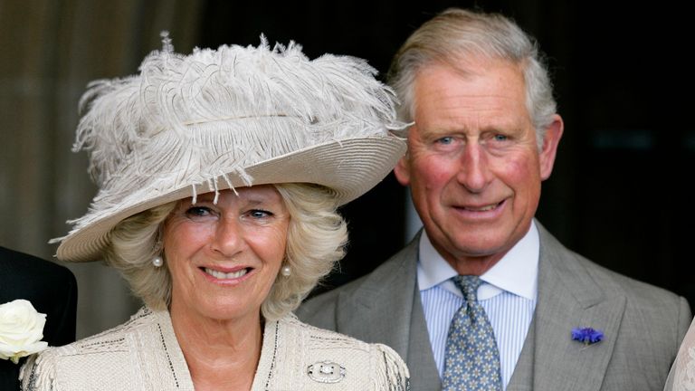 Camilla, Duchess of Cornwall and Prince Charles, Prince of Wales attend the wedding of Ben Elliot and Mary-Clare Winwood at the church of St. Peter and St. Paul