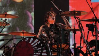 Motley Crue drummer Tommy Lee onstage, June 2022