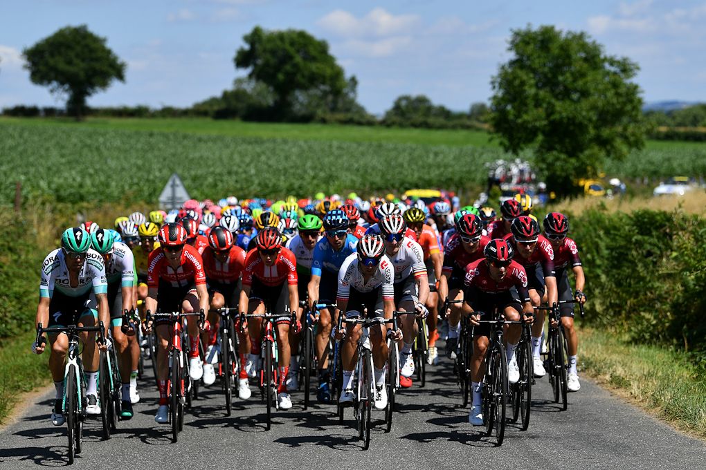 Narrow French roads leave little room for movement in the Tour de France peloton