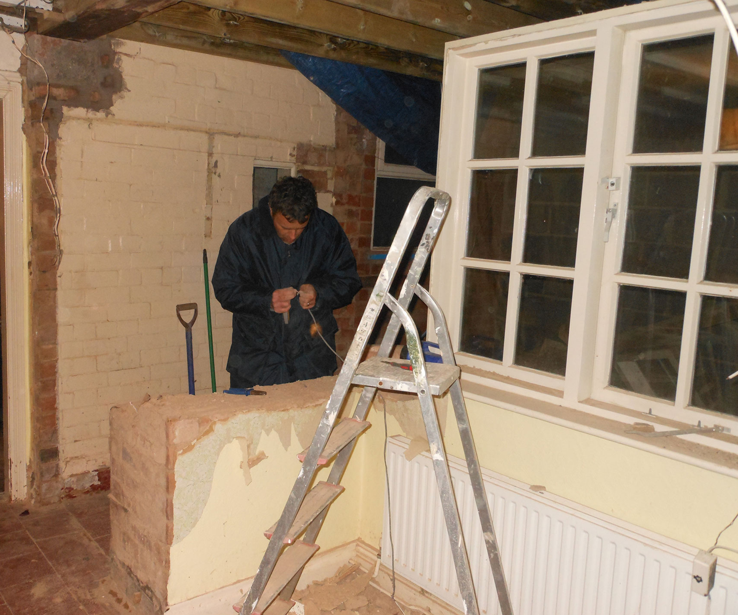 rewiring in a renovation project