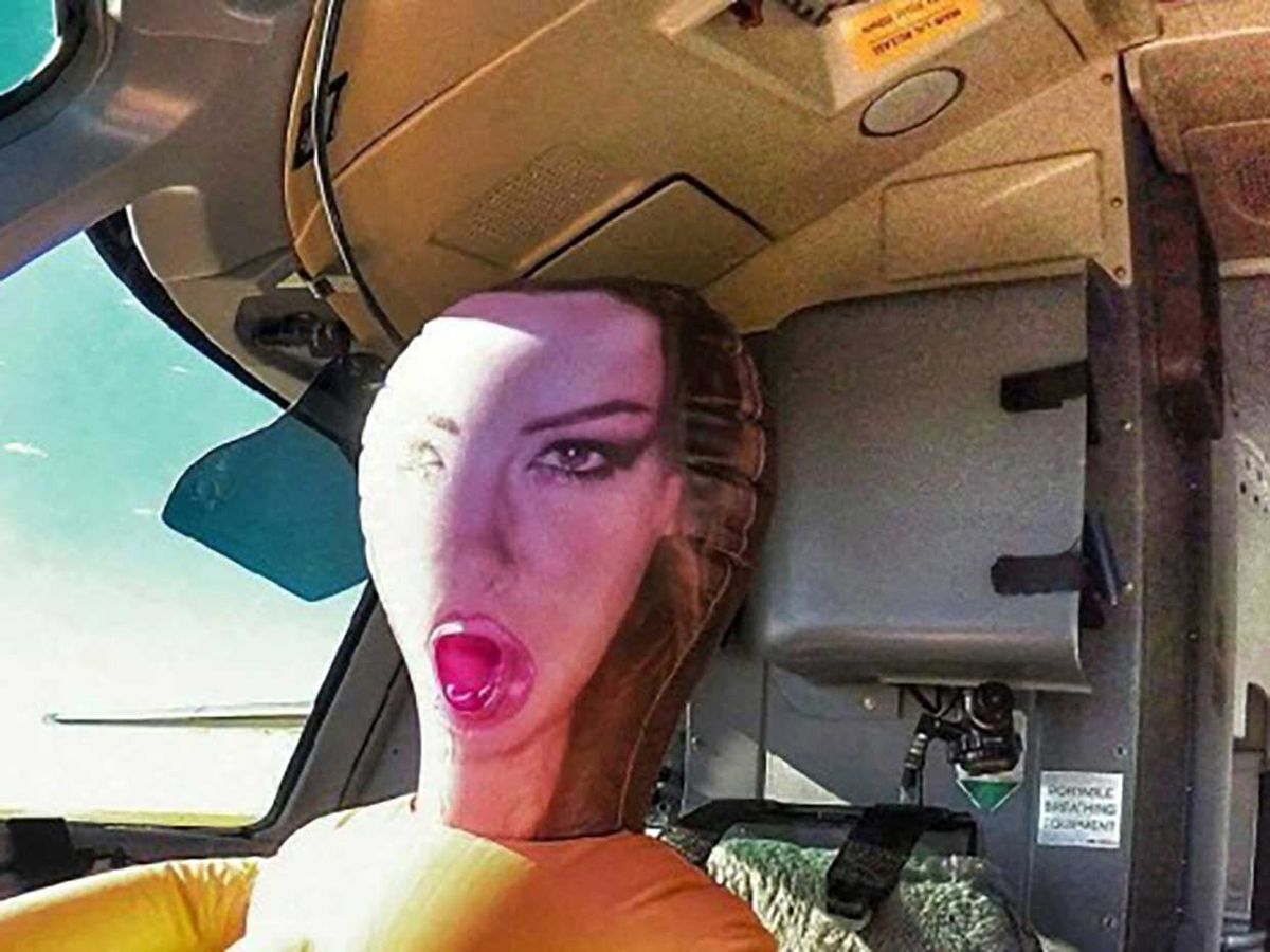 Pilot investigated over blow-up doll in cockpit