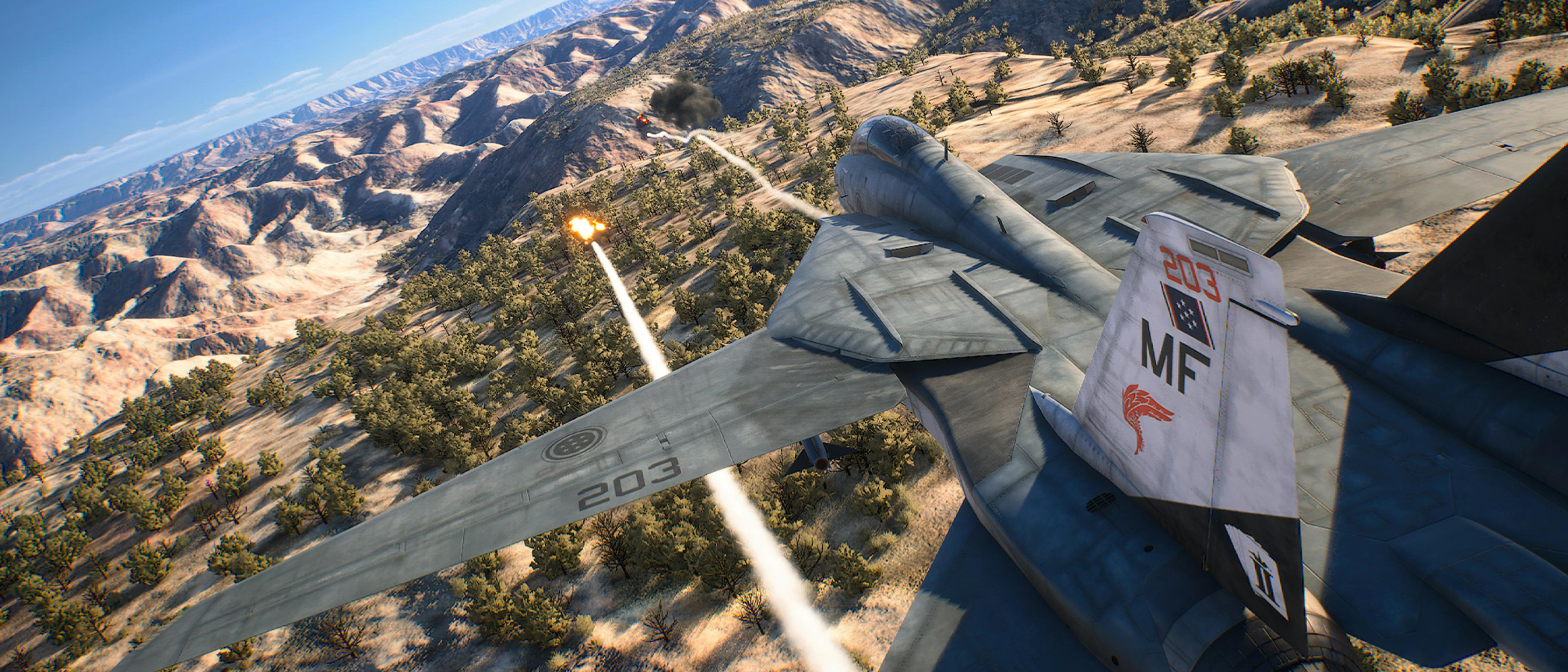 Screens from a video game featuring jet fighter planes