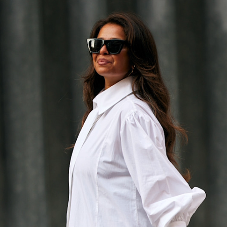 woman wearing a white T-shirt dress 