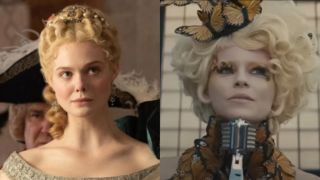 Elle Fanning in The Great and Elizabeth Banks as Effie Trinket