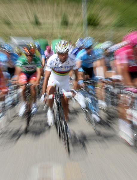 Paolo Bettini (Quickstep-Innergetic) in action.