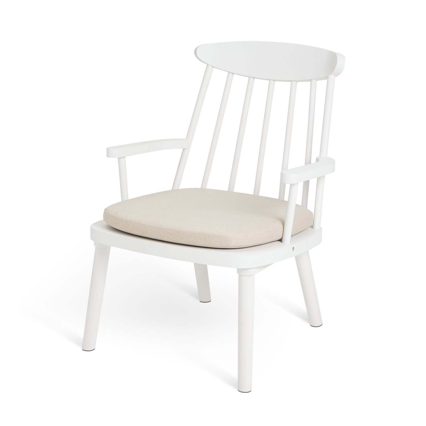 Habitat Lenny Solid Wood Spindle Armchair - White