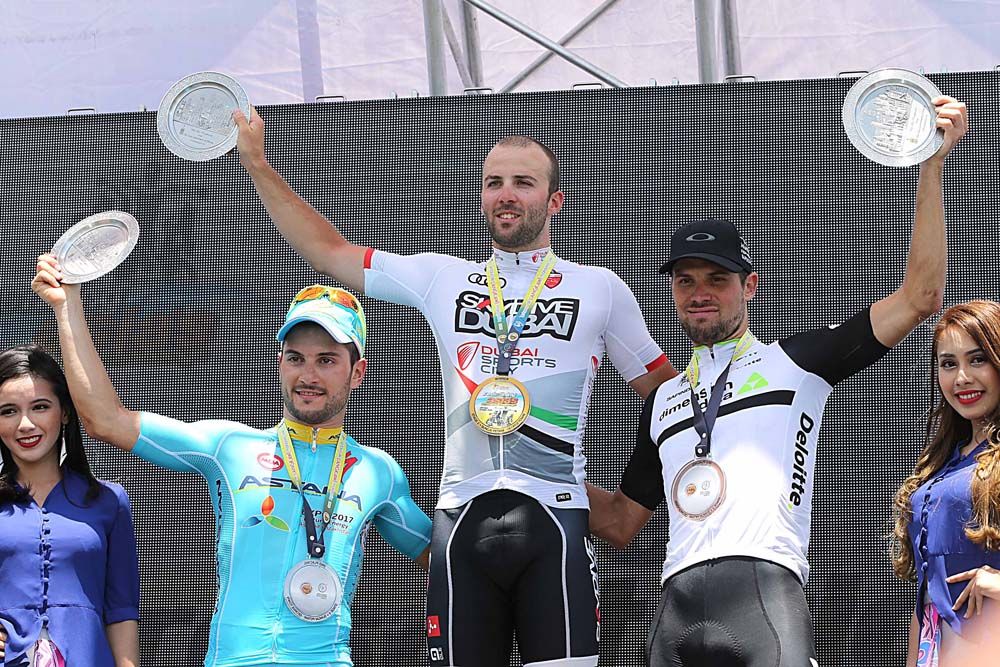 Palini on the top step of the podium