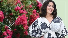 picture of crape myrtle and cut out of nigella lawson over top
