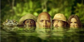 Jumanji: Welcome To The Jungle cast meets alligator in the water