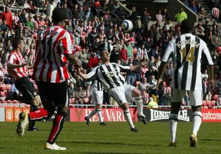 Lee Clark looks to get the ball under a control for Newcastle in a game against former club Sunderland in 2006.