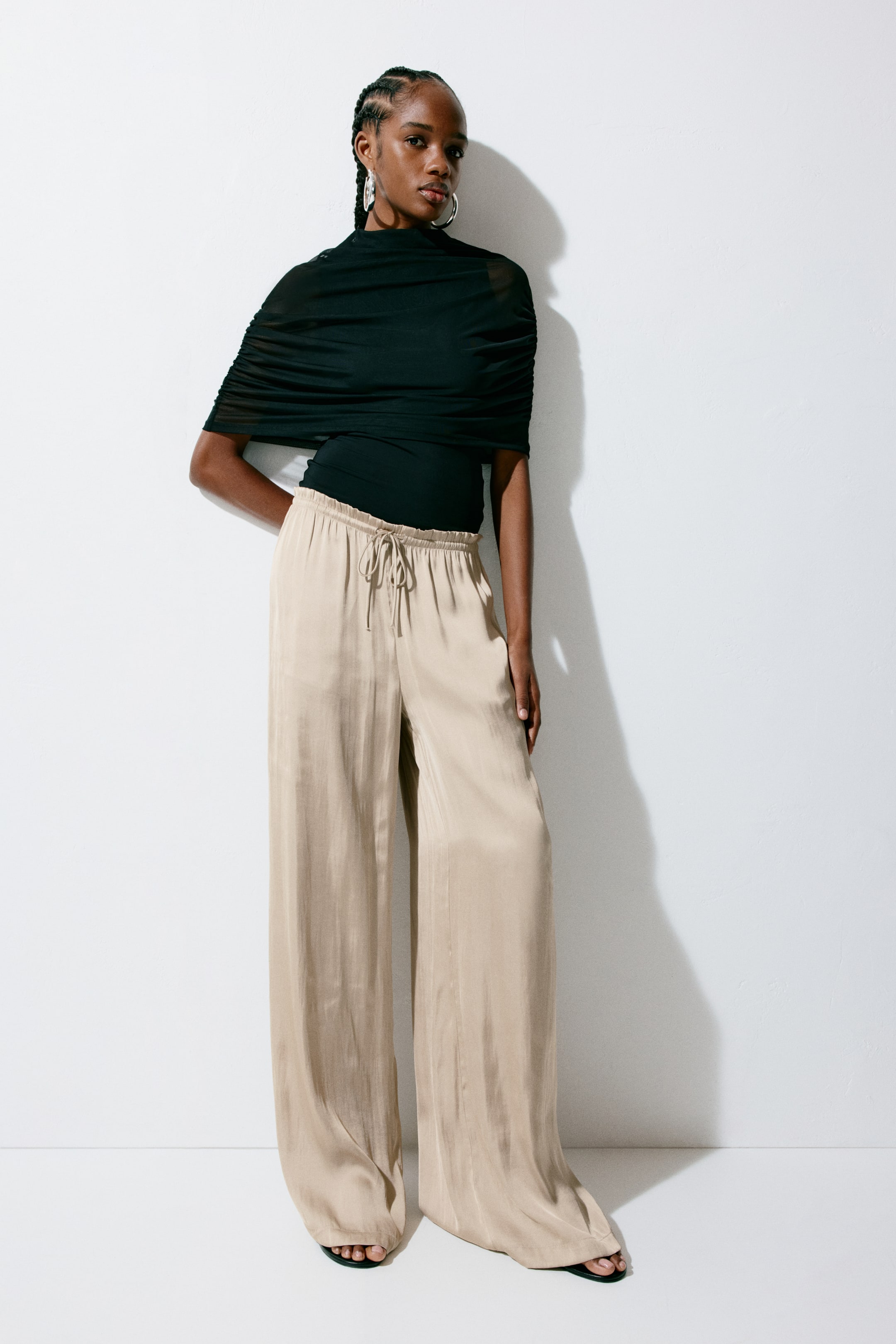 Satin Drawstring Trousers
