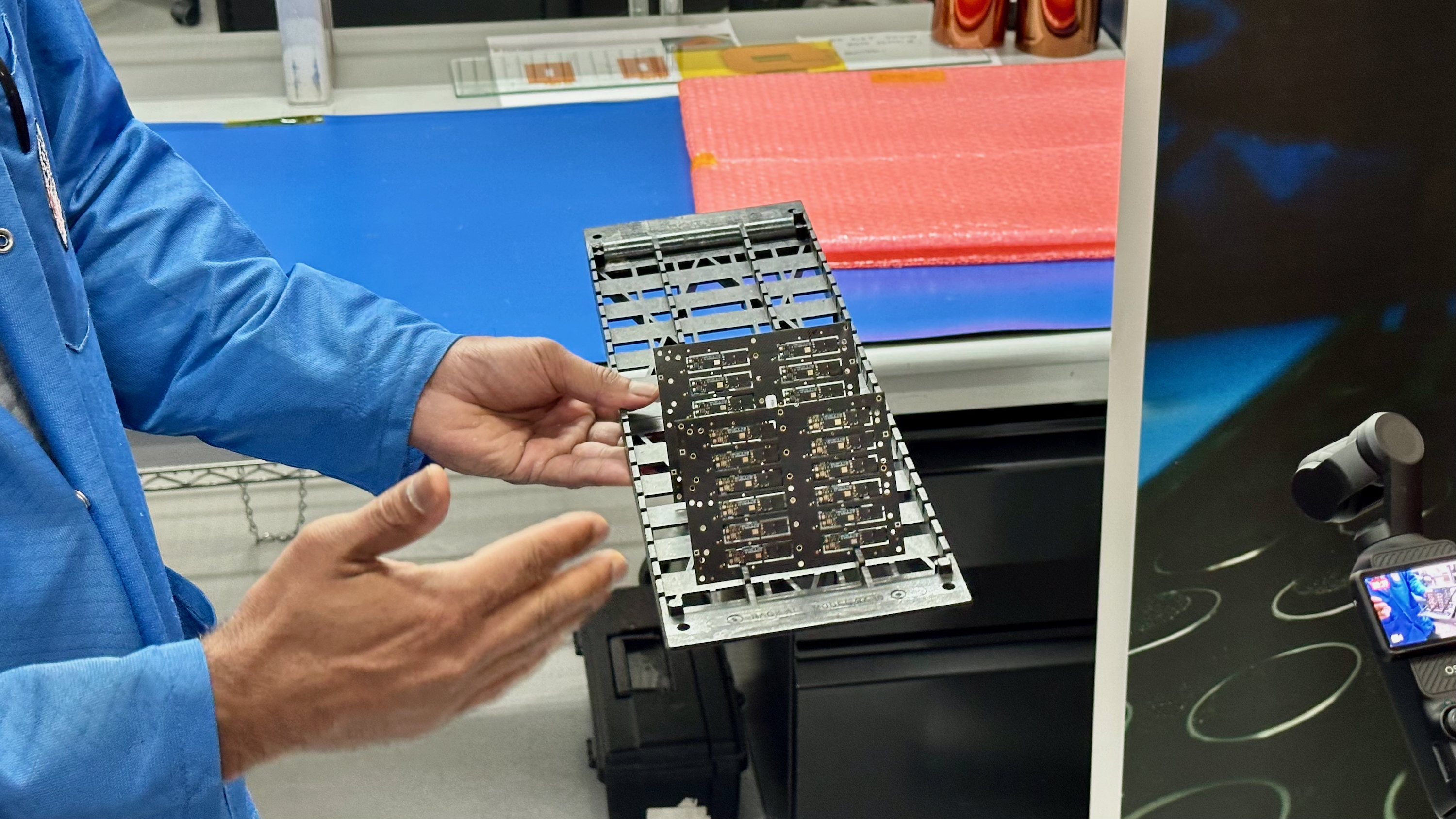A selection of Ultrahuman Ring Air PCBs on display.