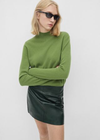 100% Leather Straight-Fit Mini-Skirt - Women | Mango Usa