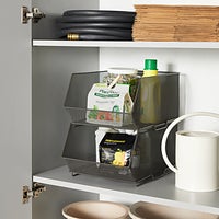Silver Mesh Stackable Storage Bins