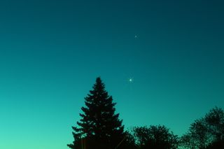 Jupiter, Venus and Aldebaran over Michigan