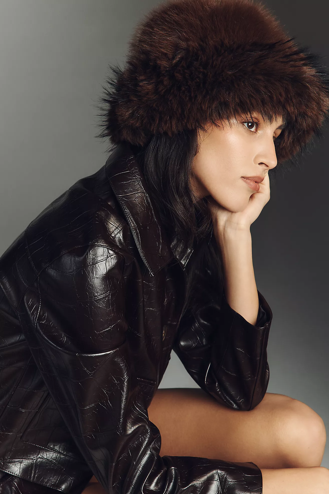 By Anthropologie Faux Fur Bucket Hat