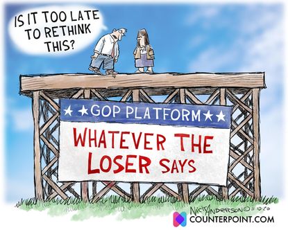Political Cartoon U.S. Trump loser platform GOP