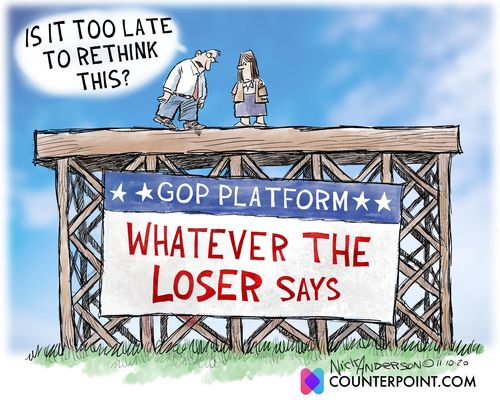 Political Cartoon U.S. Trump loser platform GOP